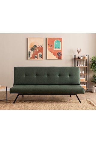 Pafu Zola Üçlü Yataklı Koltuk - Keten Haki Haki