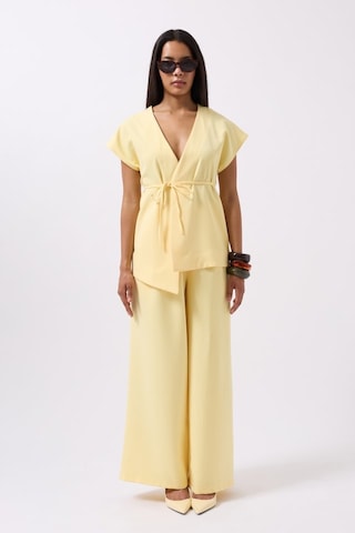 Modasize Bağcık Detay Yelek Sarı