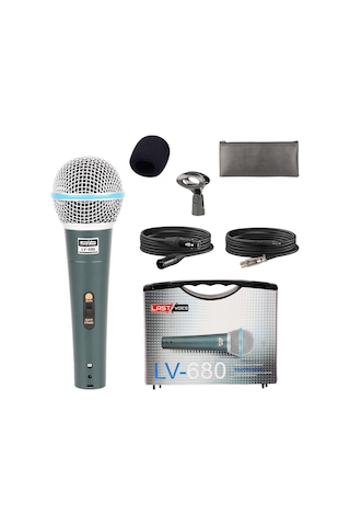 Lastvoice Lv-680 Profesyonel Dinamik EL Mikrofonu (Çift Kablo Sünger Tutacak Çanta )