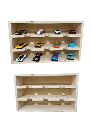 Hot Wheels Mini Gt Araç Sergileme Hobi Koleksiyon Arabasız Ahşap
