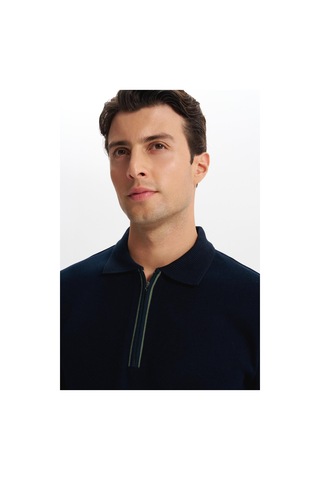 AR-MA Arma Erkek Selanik Kumaş Polo Yaka Yarım Fermuarlı Regular Fit Sweatshirt Kazak K30554697902 Lacivert