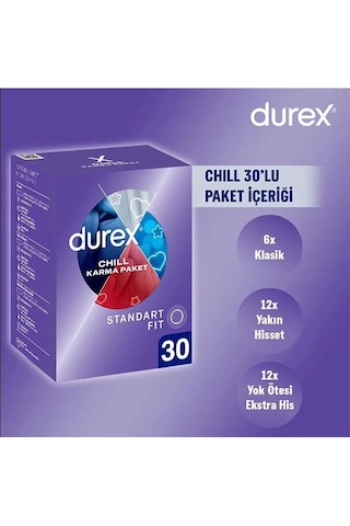 Durex Chill Karma Prezervatif Ekstra Avantaj Paketi 30'lu