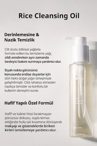 Makyaj Temizleme Yağı & Temizleme Köpüğü İçeren 2 Adımlı Set Mıdha Rice 2 Step Cleansing Duo Set