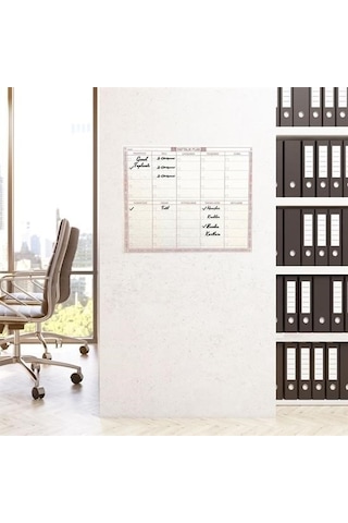 Büro Ev Ofis İçin 40x50cm Manyetik Yapışır Yazılır Kalemli Şeffaf Haftalık Duvar Planı Diğer