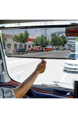 Pazly 1 Adet Otomatik Güneşlikli Araç Güneşlik 50x75 Cm Uv Koruma Dayanıklı Pvc Malzeme Kolay Yaz Sürüşü