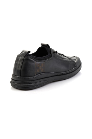 Siyah Hakiki Deri Erkek Sneaker E01084240843 Siyah