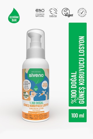 Siveno Doğal 100 ml 50 Faktör Çocuk Güneş Losyonu