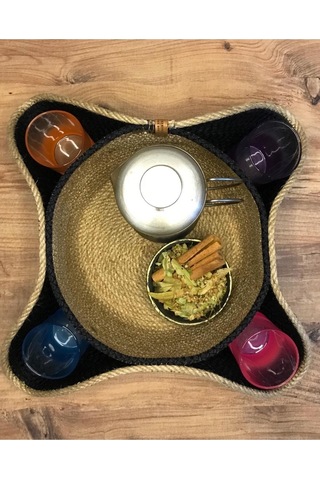 Hasır Sepet, Jüt Ip Sepet, Dekoratif Sunumluk, Hasır Sunumluk Tepsi, Hediyelik Sepet 001