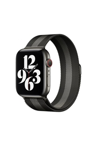 Apple Watch 38mm Uyumlu Metal Mıknatıslı Kordon - Siyah-beyaz