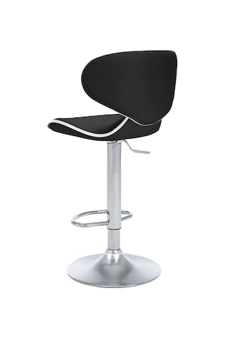 Bürocci Zen Bar Taburesi - Siyah Modern Deri Metal Ataklı Yüksek Tezgah Sandalyesi - 9549s0481 Siyah