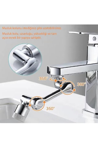 Yenilzd Robotik Kol Mutfak Banyo Musluk Başlığı 1080 Derece Döneb