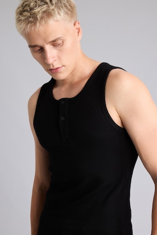 Defacto Regular Fit Ribana Henley Yaka Düğmeli Basic Atlet I1109ax26smbk81 Siyah-bk81