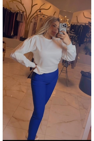Maison Meda Beyaz Scuba Kışlık Bluz Beyaz