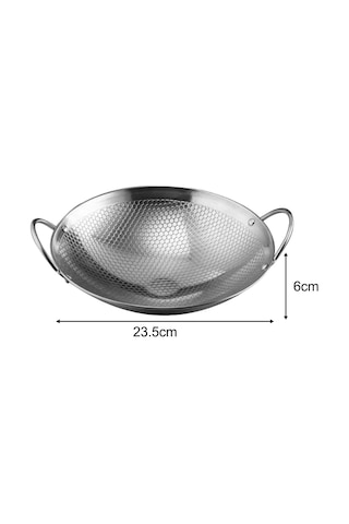 Gurme Yemek Pişirme İçin Şık Paslanmaz Çelik Wok, 9 İnç Paslanmaz Çelik