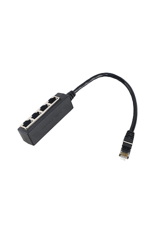 Fosenze Cat7 Rj45 Ağ Çözümleyici Adaptörü - 1 Erkek 4 Dişi Ethernet Bağlantısı, Altın Kaplı Çekirdek, Ev Ofis Kullanıma Uygun, Dürtüye Dayanıklı Abs Malzeme