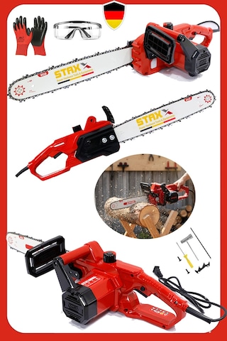 Staxx Ecor400 4000W Elektrikli Testere Hızar Ağaç Odun Kesme Motoru + Ev Tipi 40cm 16IN Palalı Set