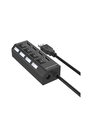 Anahtarlı Işıklı On Off Düğmeli 4 Port Usb 2.0 Çoklayıcı Hub (533633910)