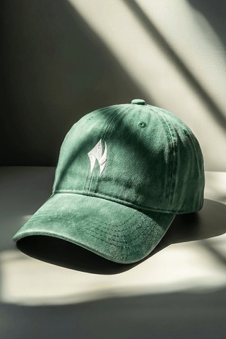 Woneagle Unisex Eskitilmiş Deniz Yeşili Minimalist Nakışlı Vintage Şapka Dad Hat Kep Yeşil Yeşil