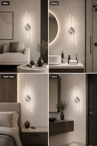 AvizeGO Armoni Modern Led Duvar Apliği Günışığı Gri
