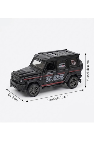 Duman Çıkaran 3 Buton Fonksiyonlu Işıklı Müzikli Sesli Sürtmeli 4x4 Arazi Aracı Temalı Oyuncak Araba Siyah