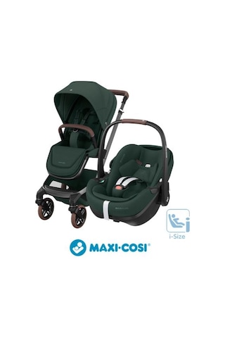 Maxi-Cosi Fame-Pebble 360 Pro Portbebeli LED Işıklı Entegre Telefon Şarj Üniteli Premium Bebek Arabası Twillic Green