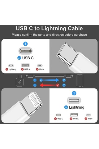 Type-C To Lightning Şarj Ve Data Kablosu