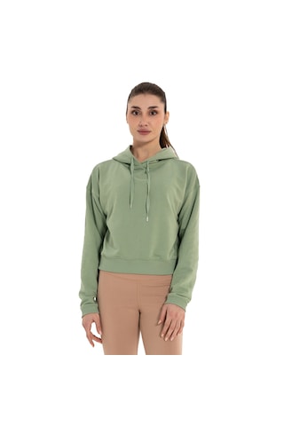 Inguz Kapüşonlu Organik Pamuk Hoodie Su Yeşili