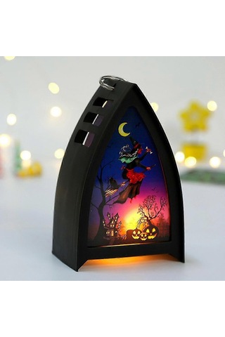 Cadılar Bayramı Gece Lambası, Balkabağı İskelet Cadı Cadılar Bayramı Masa Dekorasyonu - Cadılar Bayramı Partileri Cadı Çok Renkli