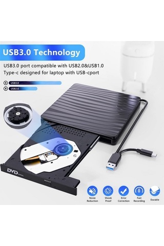 Sones Bt689 Taşınabilir Dvd Yazıcı Harici Optik Sürücü Cd Çalar Win10 Usb Optik Sürücü Kaydedici