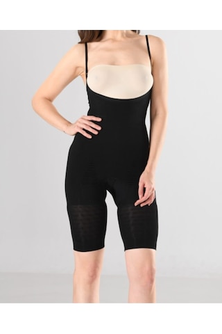Nacar Store Kadın 1 Beden Küçülten Göğüs Altı Ayar Askılı Siyah Dikişsiz Korse