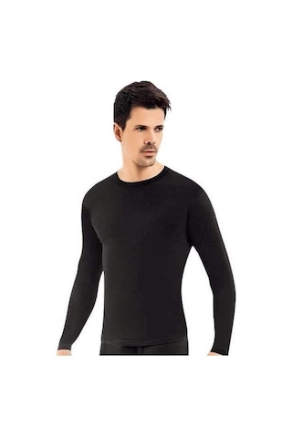 Hubrendy Tedarik Kota Erkek Kışlık Termal Sıcak Tutan Tayt Ve Fanila Takım 2'li Set Siyah L-xl