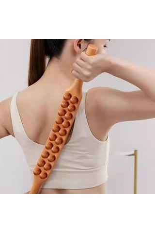 Willowhaven Ahşap Guasha Kazıma Çubuğu, Boyun Ve Vücut Masajı, 60cm Kahverengi, Meridian Terapi Kahverengi