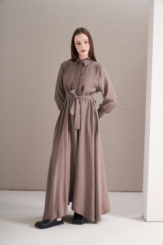 A Pile Ekstra Salaş Modal Elbise Vizon Vizon