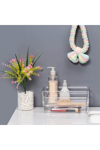 Şeffaf Plastik Saklama Kutusu Mutfak Depolama Lüks Banyo -