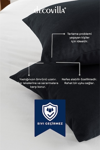 Micro Fermuarlı Yastık Alezi 50x70 Sıvı Geçirmez Antrasit