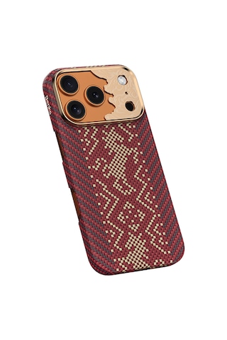 Apple iPhone Uyumlu 18 Pro Kılıf M-safeli Yüksek Kamera Çerçeveli Benks Armorair Knight C1 Kevlar Kapak Kırmızı