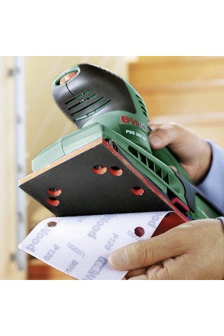 Bosch Titreşimli Zımpara Kağıdı 10'lu Set 115 x 230 mm 60/120/180 Kum 14 Delik - 2609256B25