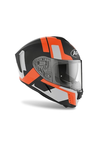 Airoh Spark Shogun Kapalı Motosiklet Kaskı Mat Siyah Turuncu