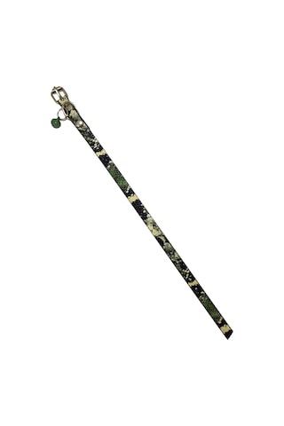 Yeşil Renk Anakonda Desen Derili 1 CM Metal Kilit Tokalı Zilli Ke