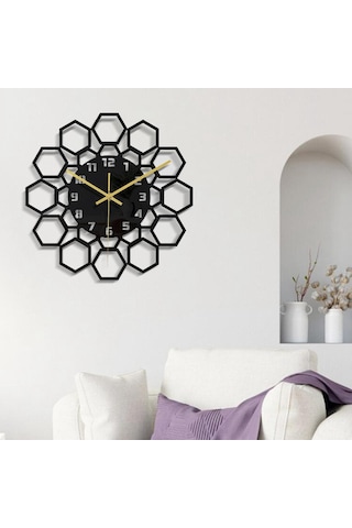 1/2 Modern Duvar Saati Ev Hediyesi Akrilik Oturma Odası Sanatı Siyah Tip B 1 Set Diğer