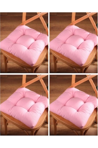 Altınpamuk Altınpamuk 4'Lü Lüx Pofidik Pembe Sandalye Minderi Özel Dikişli B