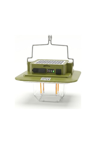 Panther Filament Led Solar Şarjlı Kamp Lambası 25w 2000 Lümen Dimmerli Powerbank Usb Type-c Pt-384 Yeşil