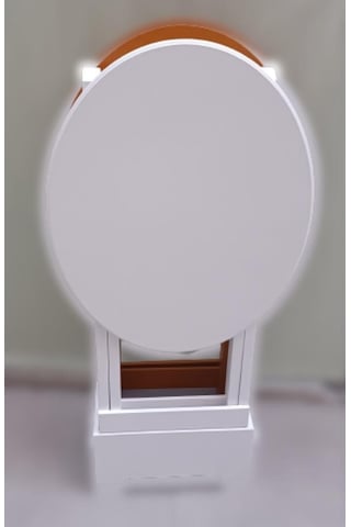 Çanta Zigon Sehpa Oval Model İkili Takım Ahşap Mdf Hardal Ve Beyaz Renk Uyumu El Yapımı