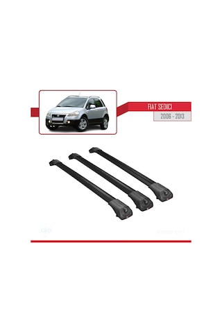 Fiat Sedici 2006-2013 Arası İle Uyumlu Ace-1 Ara Atkı Tavan Barı Siyah 3 Adet Bar