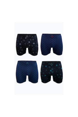 Malabadi Erkek Desenli 4 Lü Premium Collection Modal Uzun Boxer 4m250 Set-1