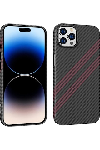 Hoco Apple iPhone Uyumlu iPhone 14 Pro 6.1 Kılıf Kevlar Texture Darbe Emici Telefon Kılıfı- 5775 Siyah