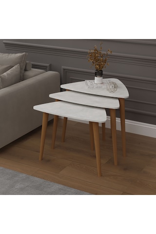 3 Lü Üçgen Zigon Sehpa Ahşap Ayaklı-sehpa02-retro Taş