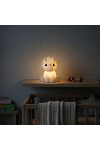 Fibrika Store Triceratops Dekoratif Gece Lambası Beyaz