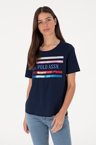 U.S. Polo Assn. Kadın Lacivert Bisiklet Yaka Tişört 50299762-VR033