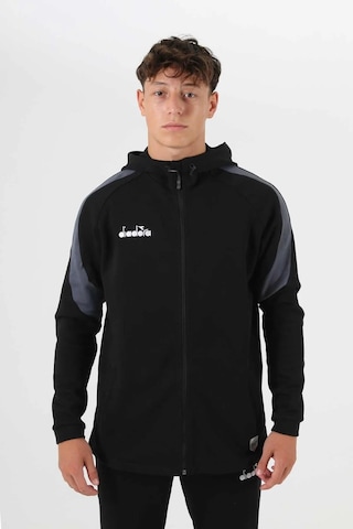 Diadora Satürn Kamp Eşofmanı Kapşonlu Tek Üst Siyah